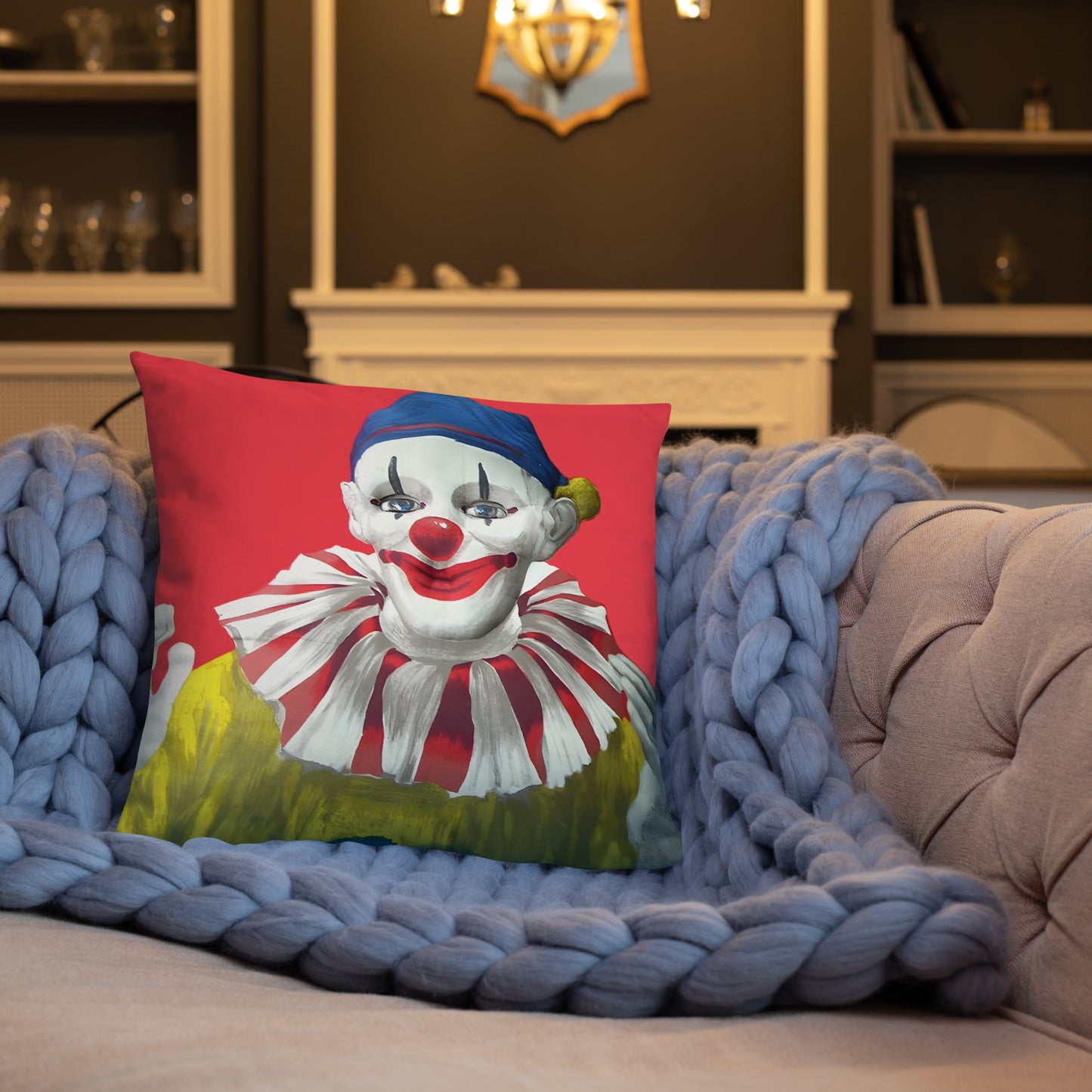 Scary Clown Living Room Pillow