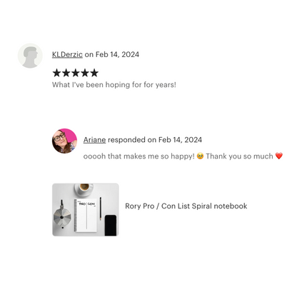 Pro / Con List Notebook