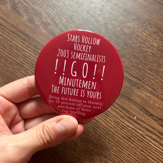 Hockey Team Pin Button 3"