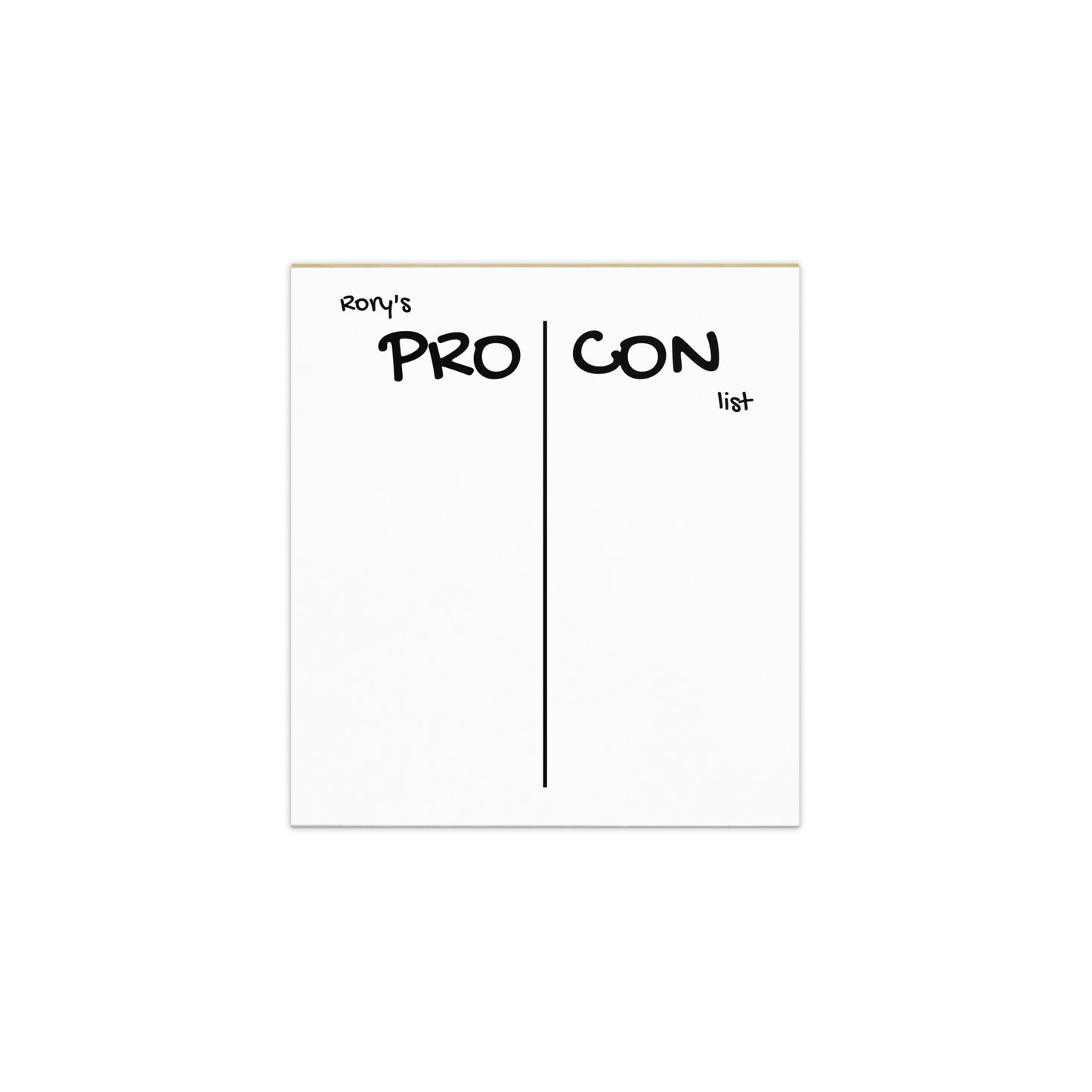Pro/Con List Notepad