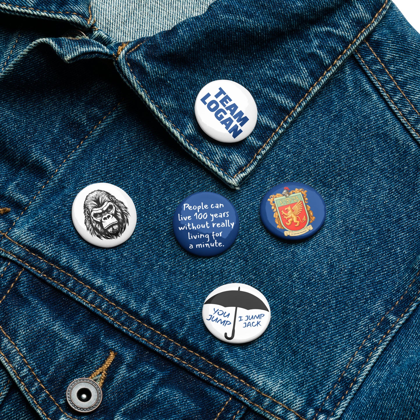 Team Logan Pin Button Set