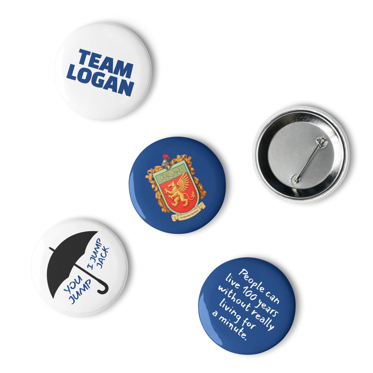Team Logan Pin Button Set