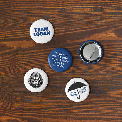 Team Logan Pin Button Set